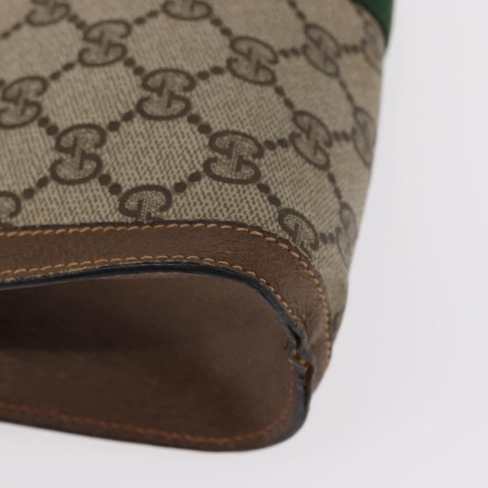 GUCCI GG Supreme Web Sherry Line Clutch Bag PVC Beige Gold 89 01 006 Auth 155387 - Picture 14 of 16